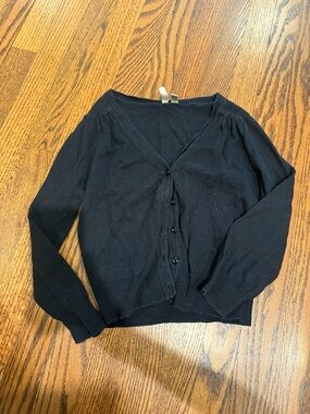 Susina Black Crewneck Knit Top